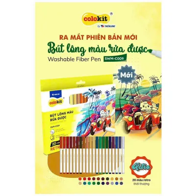 Bộ bút lông màu Fiber Pen Thiên Long 20 36 màu tẩy rửa được dùng viết lettering thư pháp. - Văn phòng phẩm Thu Thảo