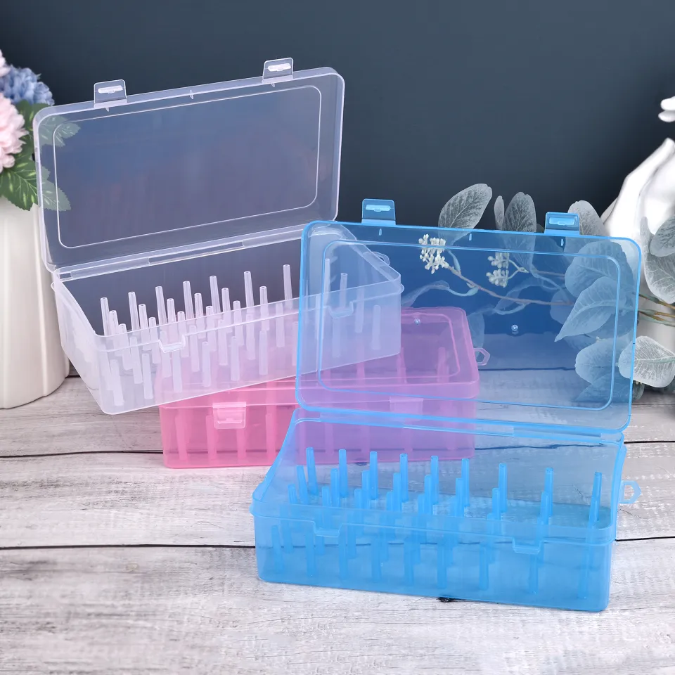 42PCS Plastic Transparent Thread Box Household Sewing Thread Storage Box  SuitcWR