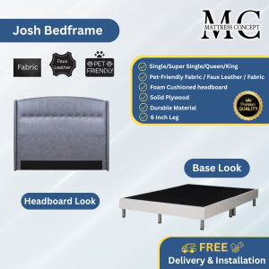 Mattress Concept Josh Divan Bedframe Pet Friendly Fabric/Faux Leather/Fabric All Size Available
