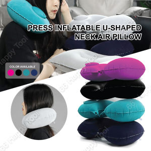 Press Inflatable U-Shaped Neck Air Pillow Travel Office Neck Cushion Accessories Comfortable Sleeping Air Pillow