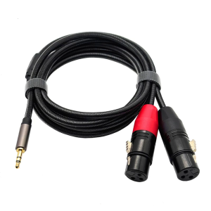 สายไมโครโฟนตัวเมีย3พินตัวผู้ขนาด3.5มม. เป็นสองเท่าสายหุ้มฉนวนแบบมืออาชีพสำหรับการบันทึกเสียงสด