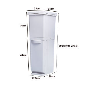 Zeekea Household Sorting 32/45L Trash Can Large Garbage Storage Box Plastic Garbage Sorting Paper Basket  Trash can