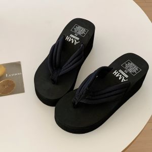 [Free Shipping] 2026 New 6Cm Wedge Flip-Flops For Women Versatile Summer Outdoor Wear Height-Increasing Thick-Soled Non-Slip Wear-Resistant Sandals