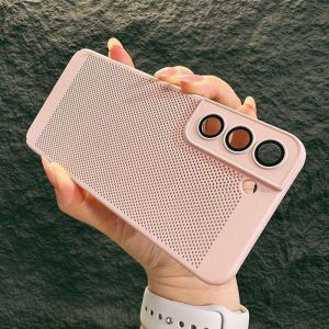 Mesh Heat Dissipation Breathable Phone Case for Samsung S21 Plus S20FE S21FE S21Ultra 5G Hard PC Shockproof Cover Camera Protection Case