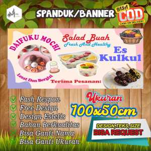 Spanduk Banner Size 150x75cm MOCHI  Free Custom Design Dan ukuran