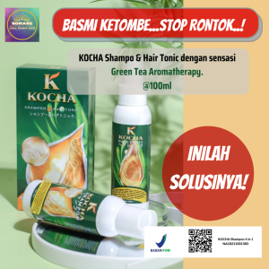 Kocha shampoo anti ketombe ampuh wanita dan pria 2in1 original 100ml paket perawatan rambut rontok shampo dan hair tonic sampo hertonik anti-dandruff manjur
