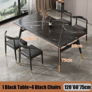 Solid Wood Dining Table Set With 4/6 Seaters Heavy Duty Space Saver NordicTable And Chair Set For Restaurant