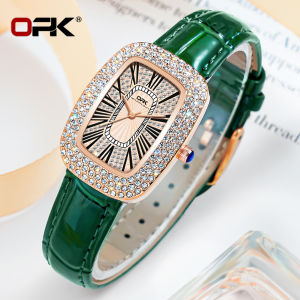 OPK Watch For Women Sale Now Free Shipping 2022 Original Waterproof Diamond Dial Genuine Leather Strap Luxurious Ladies Watch