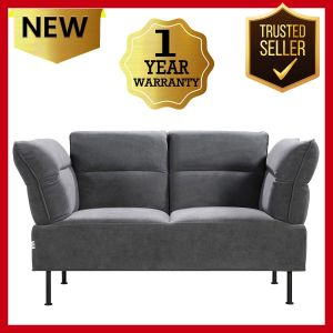 Flotti Kiera 2 Seater Adjustable Backrest & Armrest Sofa (Beige Light Grey Dark Grey)