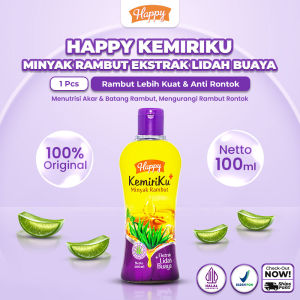 Happy Minyak Kemiriku Ekstrak Lidah Buaya 100ml - Perawatan Khusus Rambut Rontok | Membantu Mengurangi Rambut Rontok & Anti Rontok | Rambut Sehat & Kuat | Sudah Halal MUI & BPOM