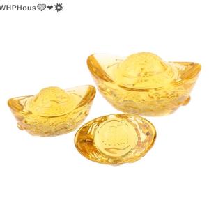 WP💓💛💖 Chinese Feng Shui Yuan Bao Dragon Pattern Ingot Lucky Blessing Home Ornament