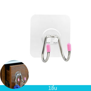 ตะขอแขวนผนัง ตะขอติดผนัง ที่แขวนของ ตะขออเนกประสงค์ แผ่นกาวสองหน้า  ติดทน
