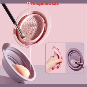 PVN53917 Dụng Cụ Silicone Vệ Sinh Cọ Trang Điểm Gấp Gọn Tiện Lợi