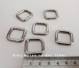 Aksesoris Tas Ring Kotak 15cm Warna Nikel Harga Untuk 1 Pcs