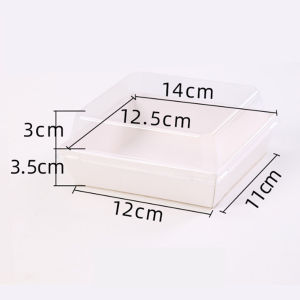 Nipiin 50PCS Sandwich Box With Lid Kraft Paper Transparent Cake Box Food Storage Gift Box