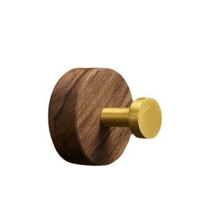 LETOY No Drilling Wood Coat Hooks Walnut/Beech Wood Rustproof Wall Hangers Rustic Decorative Water-proof Coat Storage Rack Hanging Keys