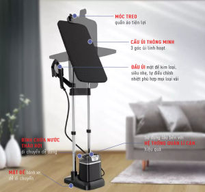 Bàn Ủi Là Hơi Nước Đứng Tefal QT1510E0 Bàn Ủi Công Suất 2985W Dung Tích 1L Có Bánh Xe Di Chuyển Nhập Đức BH 12 Tháng