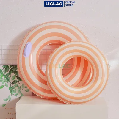 Phao bơi tròn Sọc Retro nhựa PVC dày dặn có tay cầm tiện lợi Đủ Size cho trẻ em và người lớn