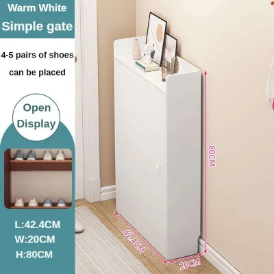 Slim Shoe Cabinet Narrow Side Doorway Entryway Storage Cabinet Slim Multi-tier Shoe Racks