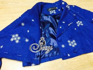 เสื้อแจ๊กเก็ตทรงคร๊อปสั้น SEVY P.Sevy Daisy Star Denim Crop Jacket ผ้ายีนส์ ลายดอก (เฉพาะเสื้อหรือทั้งชุด)