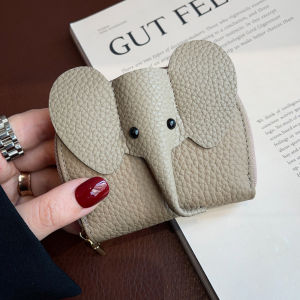 Smart King Lichi Grain Coin Purse for Women Genuine Cow Leather Cute Elephant Short Wallet Small Simple Card Bag 6288