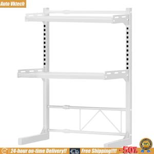 [Vktech]2/3 Tier Expandable Microwave Rack Heavy Duty Microwave Oven Rack Height Adjustable Kitchen Storage Rack for Home Office