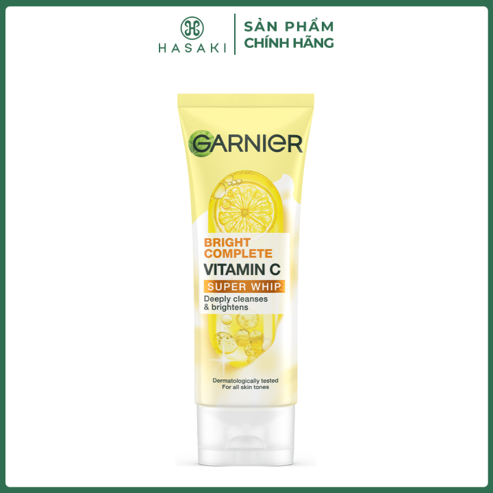 Sữa Rửa Mặt Garnier Tạo Bọt Dưỡng Sáng Làn Da 100ml Light Complete Vitamin C Whip Foam Hasaki Sản Phẩm Chính Hãng