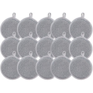 9ชิ้น ฟองน้ำล้างจานหนา / ฟองน้ำขัดสองด้าน / ฟองน้ำทำความสะอาดลวดเงินกลม / แผ่นขัดภาชนะ / ฟองน้ำล้างจานในครัวเรือน / อุปกรณ์ทำความสะอาดหม้อในครัว