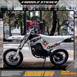 Honda Crf 150 L decal stiker glossy mengkilap warna putih variasi list