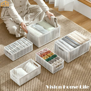 Vision Giỏ Đựng Đồ Lót Gấp Gọn Phong Cách Nhật Bản Hộp Đựng Đồ Lót Áo Ngực Trong Tủ Quần Áo Hộp Phân Loại Di Động Rỗng Có Thể Xếp Chồng Hộp Sắp Xếp Đựng Quần Áo Phòng Ngủ Bằng Nhựa