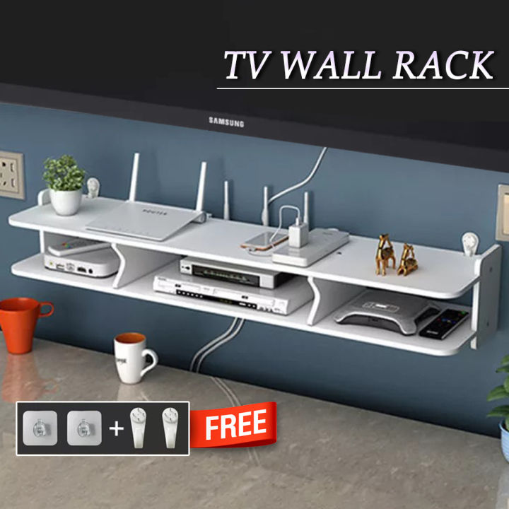 EMorah WF020 Entertainment Media Center TV Wall SetTop Box Rack