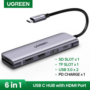 UGREEN USB C Hub 7 in 1 Type C to HDMI 4K/30Hz PD 100W 5Gbps for iPad Air 4 2025 Ipad Pro 2025 iPad Pro 2025 MacBook Pro Air M3 SAMSUNG S26 Ultra S25 Huawei P70 Mate 80 Lenovo Thinkpad