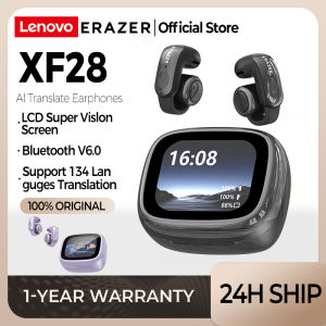 Lenovo ERAZER XF28 Al Smart Real-Time Translation Wireless Earphones Bluetooth 6.0 With LED Touch Screen Business Earbuds with Mic Waterproof IPX5