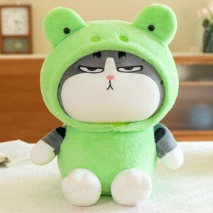 BANZU Cute Cushion Rabbit Transformed Cat Animal Plush Emperor Arrogant Home Decoration Plush Pillow Dressup Cat Plush Doll Stuffed Toys Cat Plush Toys Plush Animal Toy