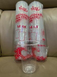 Gelas Plastik 12 OZ / 14 OZ / 16 OZ Datar merk Tirta isi 50 pcs & Gelas Plastik 18 OZ Oval merk TipTop isi 25 pcs || Bahan TEBAL dan KOKOH!!