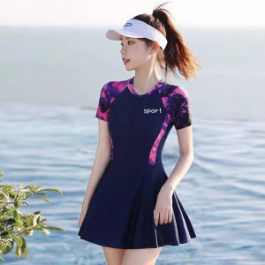 DSF Studio large size slightly fat girl swimsuit womens one-piece conservative and thin belly fat mm100kg high-end hot spring swimsuit