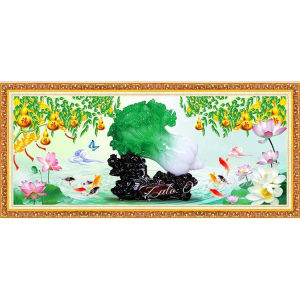 Tranh đính đá toàn bộ Hưu Եài Lộc Bắp Cải May Mắn