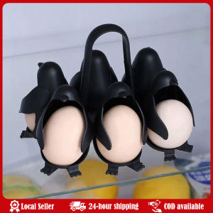 Penguin Egg Cooker High Temperature Resistant Multi-Function Kitchen Egg Storage Box Refrigerator Storage Tray Egg Cooking Stand Peng Egg Cooker Household Egg Mold Holder Creative Egg Storage Box Cute Rack Holder Kitchen Gadgets