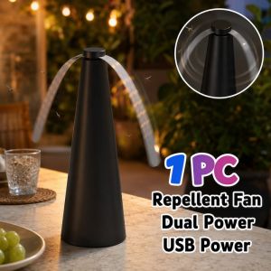 Electric Fly Repellent Fan Rechargeable Usb Quiet Portable Indoor Outdoor Kitchen Patio