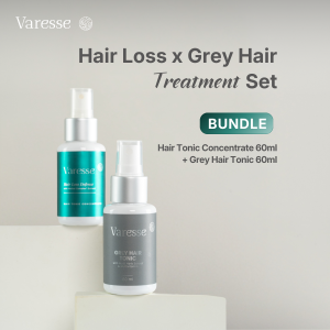 Varesse Grey Hair Tonic 60ml & Hair Tonic Concentrate 60ml | Menghitamkan Rambut Uban | Mempercepat Pertumbuhan Rambut | Mengurangi Kerontokan