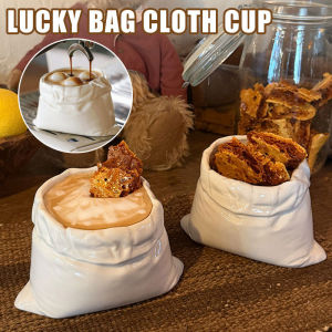 Lucky Bag Ceramic Coffee Cup 450ml Irregular Thai Shape Milk Tea Dessert Multi-use Drinking Cup