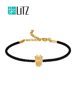 [SPECIAL] LITZ 999 (24K) Gold Zodiac Cow With Rope Bracelet  EPC1150-B (0.25g+/-)