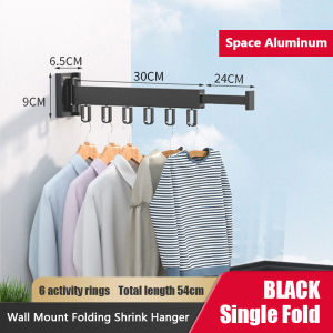 Folding Wall Mounted Hanger Indoor Balcony Window Telescopic Retractable Rotation Clothes Towel Drying Rack Aluminum