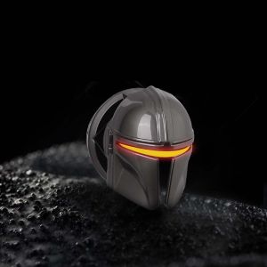 DOUBLEL Anti-Scratch Durable Zinc alloy 3D Mandalorian Car Interior Accessories One-click start protective cover Push to Start Button Ignition Cover Engine Start Stop Button Cover Button Decoration Ring