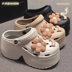 [Free Shipping] Daisy 9CM High-Heeled Perforated Shoes For Women Summer Non-Slip Thick-Soled Trendy Height-Increasing Nurse Shoes Platform Sole Made Of EVA Material