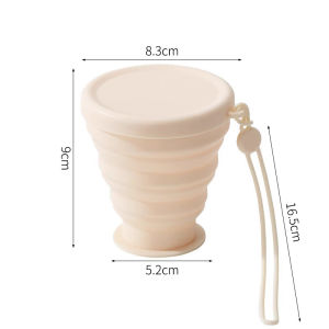 Foldable Water Cup Silicone Heat Resistant Portable Travel Cup With Hooks Space Saving Multi Purpose Cup