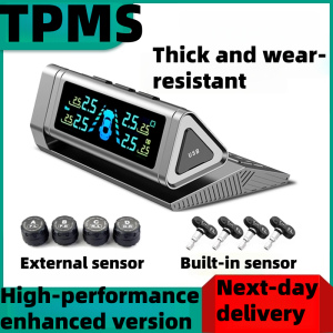TPMS Car Tire Pressure Monitor Intelligent Real Time Monitoring External Wireless Solar Tire Pressure Detection Monitor