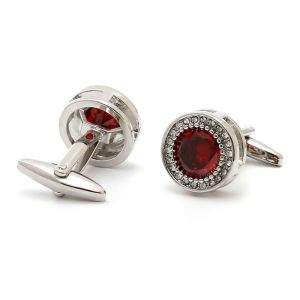 PAXTONE 1/2 pair Classic Mens Round Square Cufflinks High-End Luxury Plated Cuff Links Fashion Vintage Luxury Zircon Cufflinks Mens Jewelry