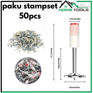 paku tembak beton 50pcs Isi Ulang Paku Beton Stampset Paku Washer 7.3MM paku mini nail Fastening gun