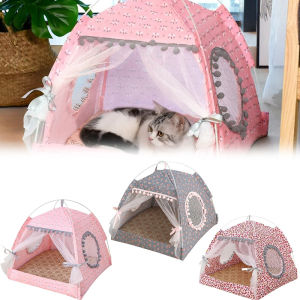 Cat Tent Cute Princess Cat Bed Cat Torn Flower Tent Foldable Cat Tent Four Season Universal Pet Supplies Pet Mosquito Net Winter2026